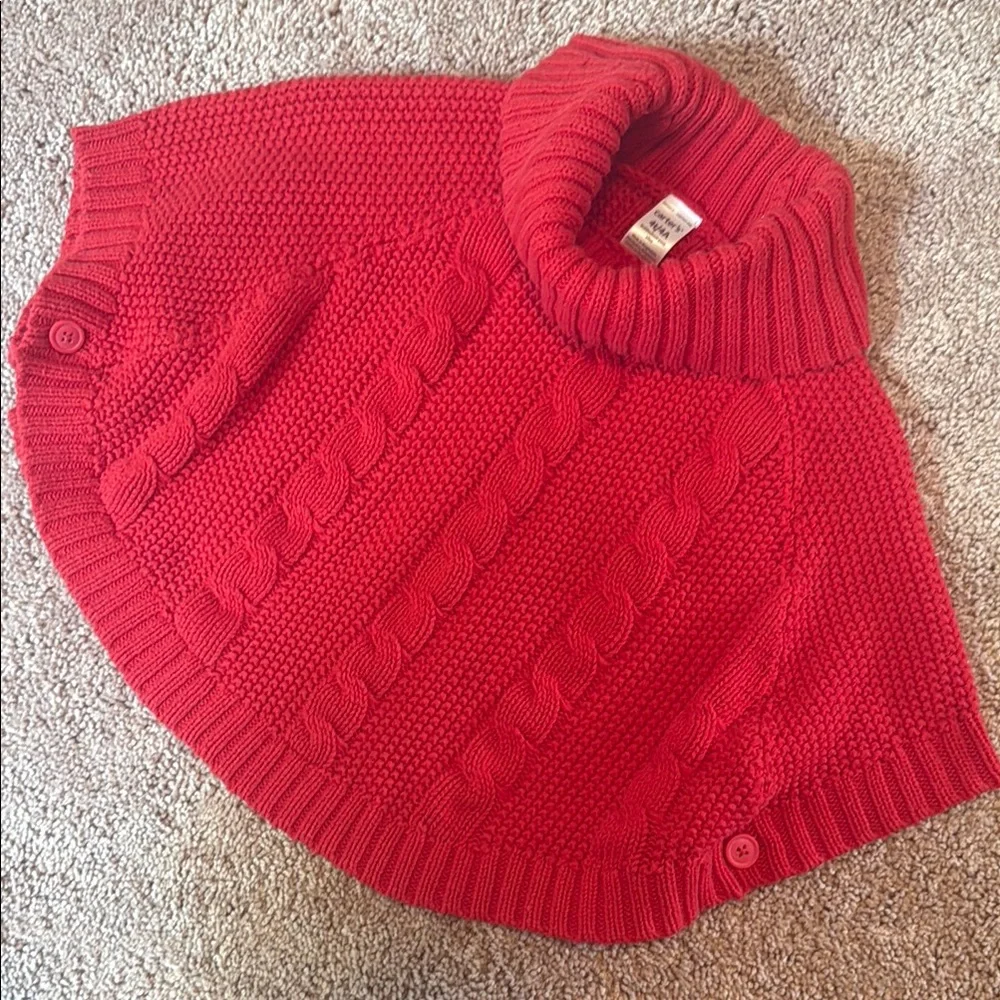 Carter's Red Cowl Neck Sweater with Cable Knit